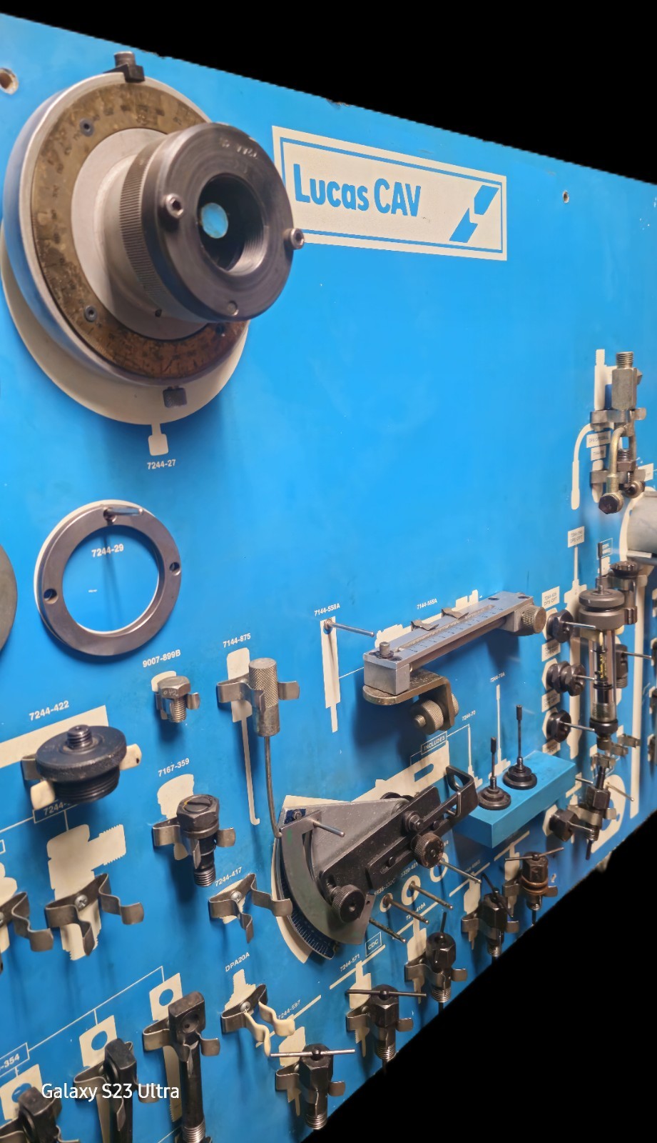 Lucas CAV DPA , DPS, and Simms Diesel Injection Pump Tool Board U/w/Test stands.