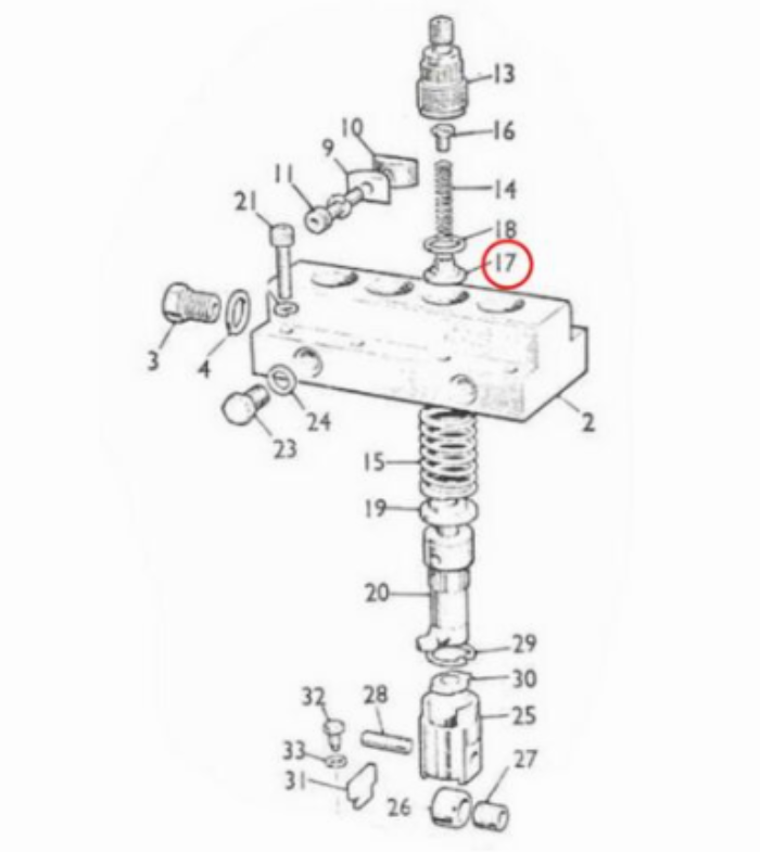 Simms Delivery valve 500662 , A500662, fitted in Simms Injection Pumps