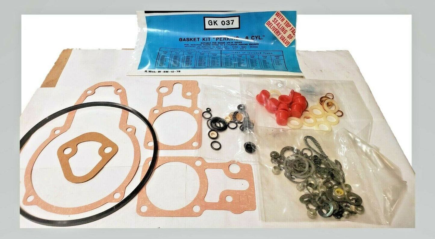 Kit de juntas con sellos de válvula orientados hacia arriba para 8 cilindros Lucas Simms SPGE 8M - GK037 03484
