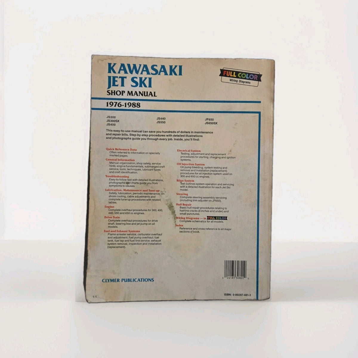 Kawasaki Jet Ski Shop Manual, 1976-1988 Clymer Marine Repair Series (1990)