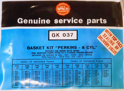 8 Cylinder Lucas Simms SPGE 8M - GK037 Gasket Kit w/Top Facing Valve Seals 03484